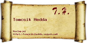 Tomcsik Hedda névjegykártya